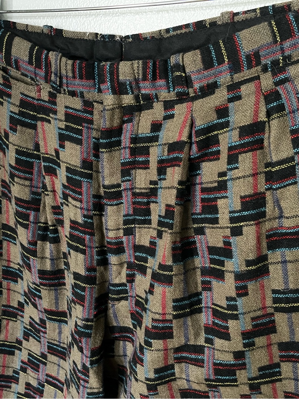 Vintage 1980’s Reminiscence Woven Geometric Pleated High Waisted Trousers RARE